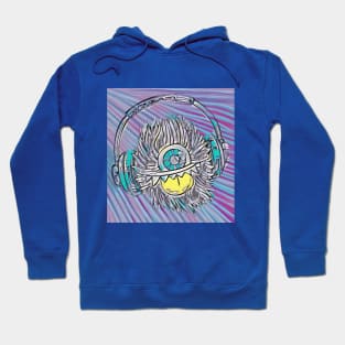 Purple and teal digital print with monster graphic Hoodie